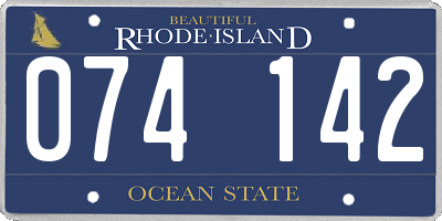 RI license plate 074142