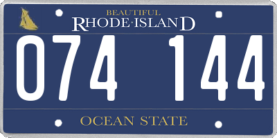 RI license plate 074144