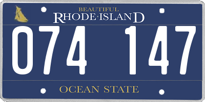 RI license plate 074147