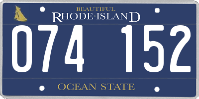 RI license plate 074152
