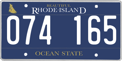 RI license plate 074165