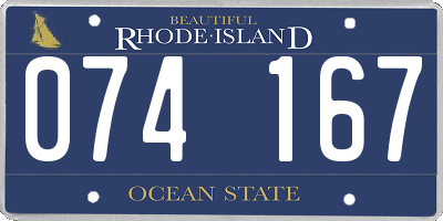 RI license plate 074167