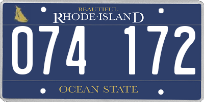 RI license plate 074172