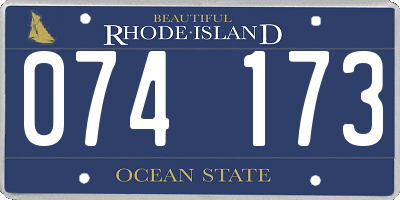 RI license plate 074173
