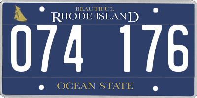 RI license plate 074176