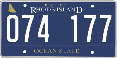 RI license plate 074177