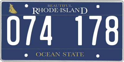 RI license plate 074178