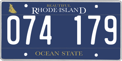 RI license plate 074179