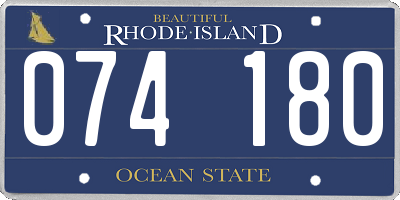RI license plate 074180
