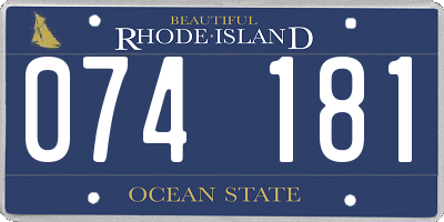 RI license plate 074181