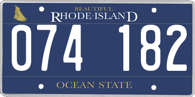 RI license plate 074182
