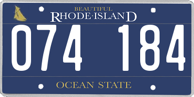 RI license plate 074184