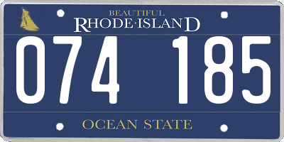 RI license plate 074185