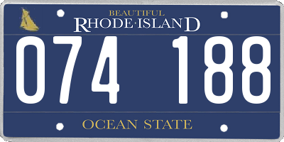 RI license plate 074188