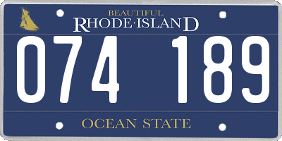 RI license plate 074189