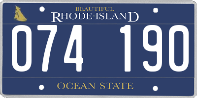 RI license plate 074190
