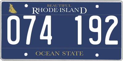 RI license plate 074192