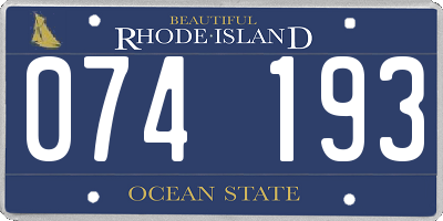 RI license plate 074193