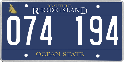 RI license plate 074194