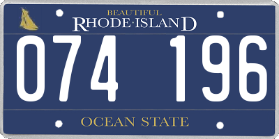 RI license plate 074196
