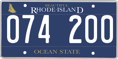RI license plate 074200