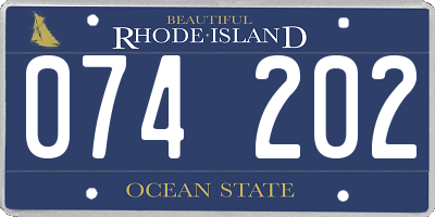 RI license plate 074202