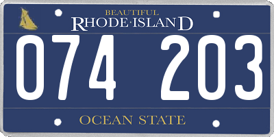 RI license plate 074203