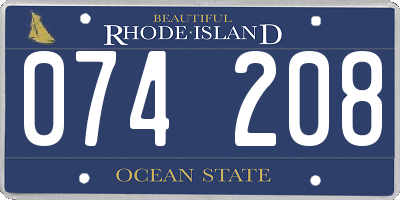 RI license plate 074208