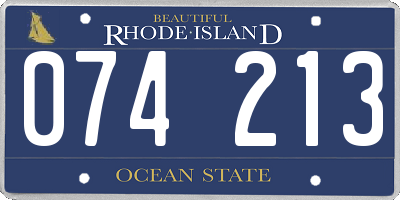 RI license plate 074213