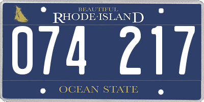 RI license plate 074217