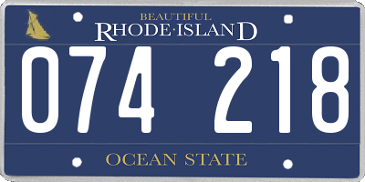 RI license plate 074218
