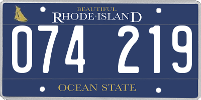 RI license plate 074219