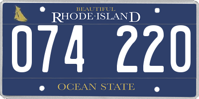 RI license plate 074220