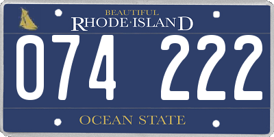 RI license plate 074222