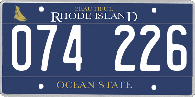 RI license plate 074226