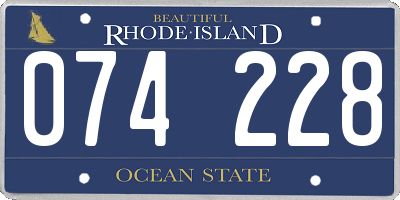 RI license plate 074228