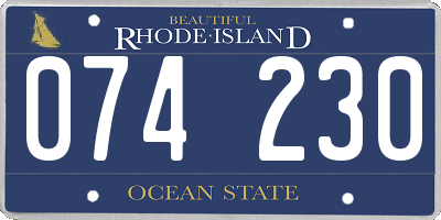 RI license plate 074230