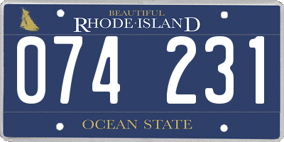 RI license plate 074231