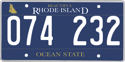 RI license plate 074232