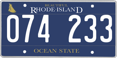 RI license plate 074233