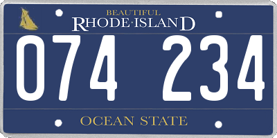 RI license plate 074234