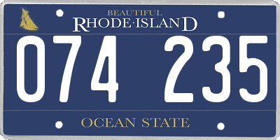 RI license plate 074235