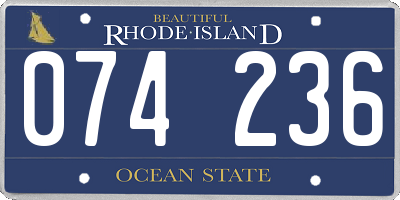 RI license plate 074236