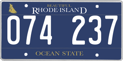 RI license plate 074237