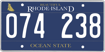 RI license plate 074238