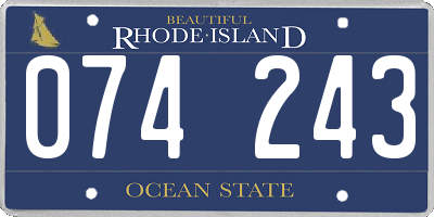 RI license plate 074243