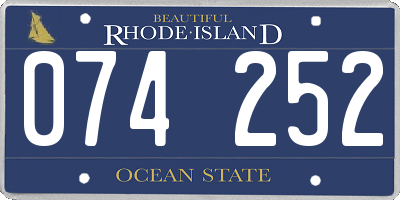 RI license plate 074252