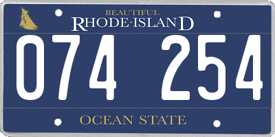 RI license plate 074254