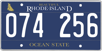 RI license plate 074256