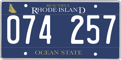 RI license plate 074257